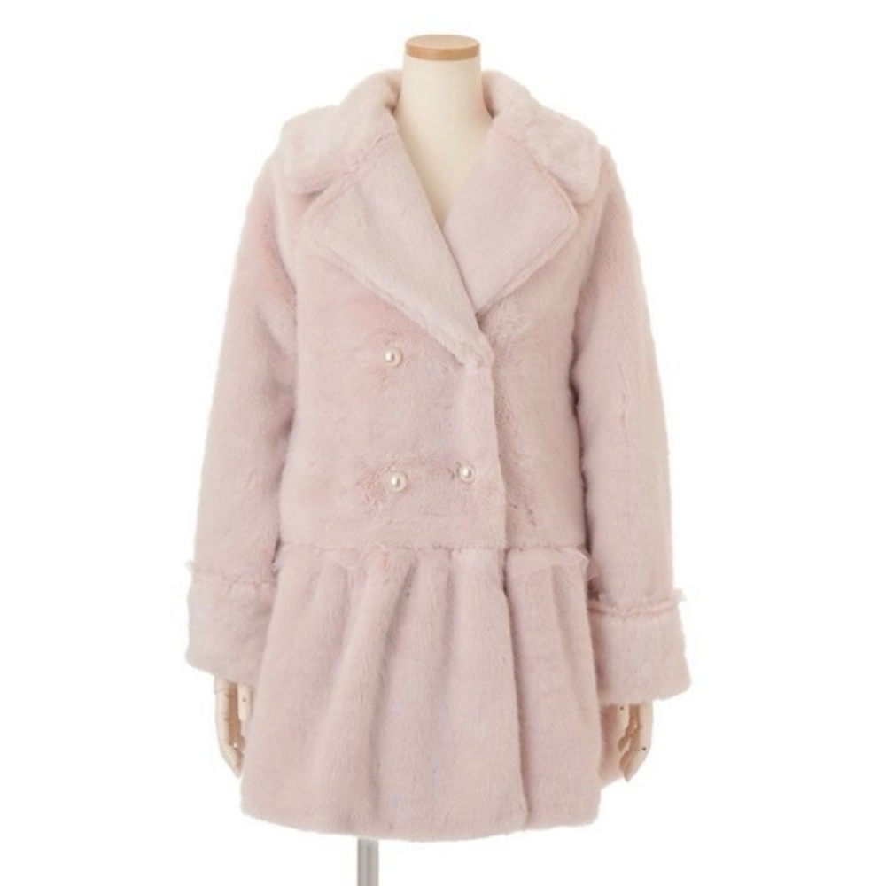 LIZ LISA Pink Sailor Faux Fur Coat